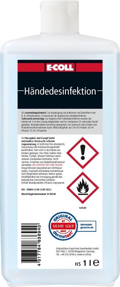 E-COLL Händedesinfektion 1L E-COLL Händedesinfektion 1L