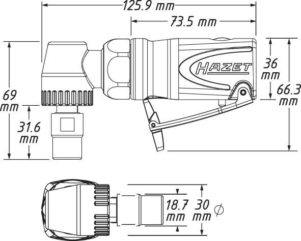 HAZET Mini Stabschleifer, abgewinkelt 9032M-5