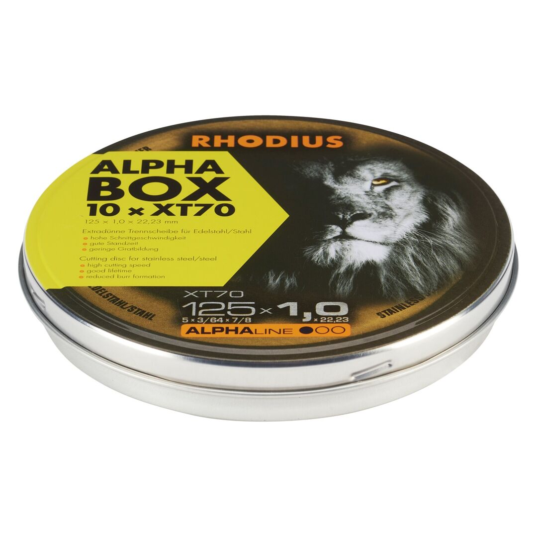 RHODIUS Trennscheibe XT 70 125x1mm 10St. in Dose verpackt RHODIUS Trennscheibe XT 70 125x1mm 10St. in Dose verpackt