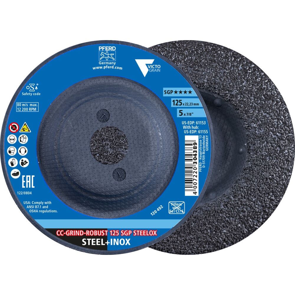 Schleifscheibe PFERD CC-GRIND-ROBUST SGP STEELOX 125mm Schleifscheibe PFERD CC-GRIND-ROBUST SGP STEELOX 125mm