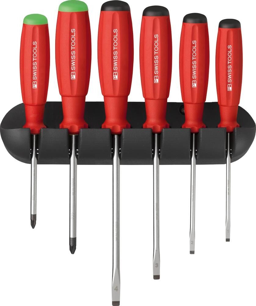 PB Swiss Tools Schraubendreher-Satz SwissGrip 6-teilig Schlitz PZ