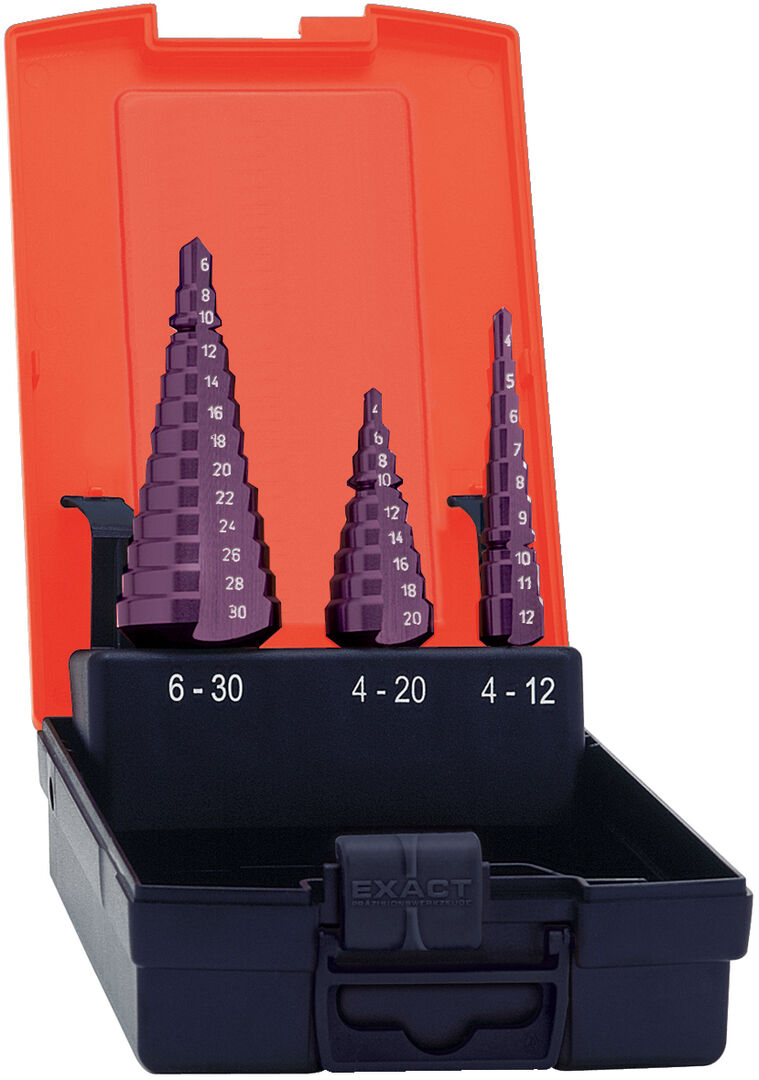 FORMAT Universal-Stufenbohrer HSS TiAlN Set 4 -30,00mm FORMAT Universal-Stufenbohrer HSS TiAlN Set 4 -30,00mm