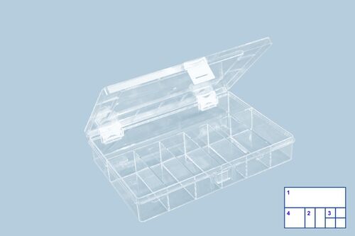 HÜNERSDORFF Sortimentskasten mit fester Einteilung glasklar 8 Fächer 6136 HÜNERSDORFF Sortimentskasten mit fester Einteilung glasklar 8 Fächer 6136