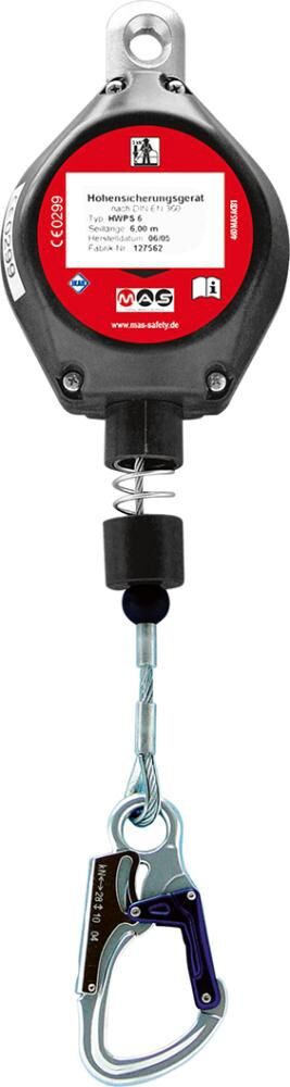 MAS Höhensicherungsgerät Stahlseil 6m MAS Höhensicherungsgerät Stahlseil 6m