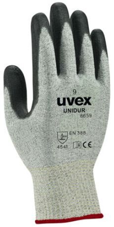UVEX Schnittschutz-Handschuh unidur 6659 Gr. 9 Nitrilschaum grau/schwarz, 6093.8