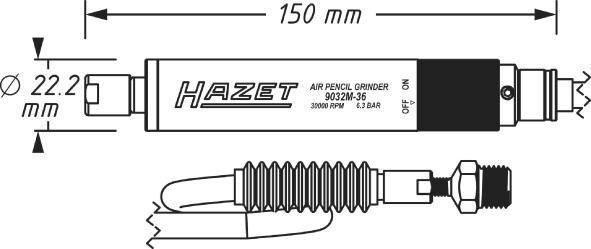 HAZET Stabschleifer gerade 9032M-36 HAZET Stabschleifer gerade 9032M-36