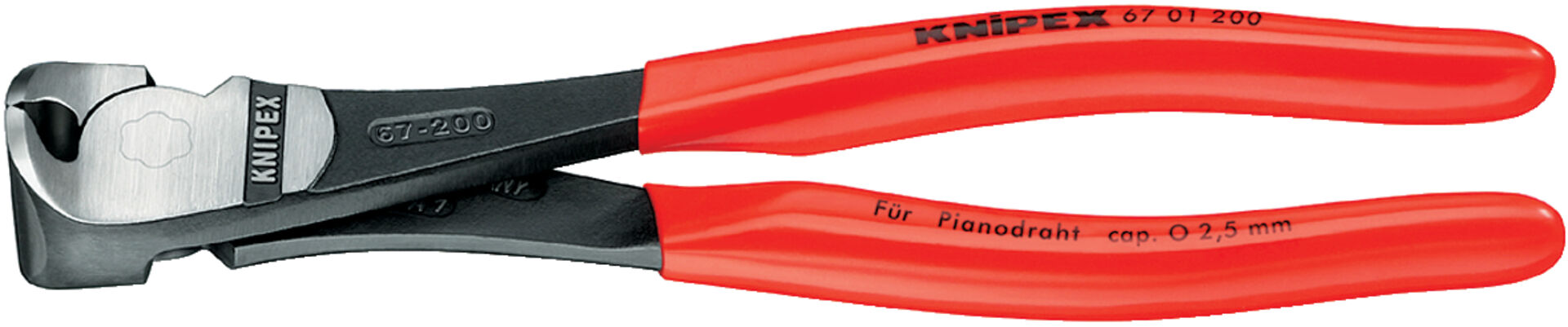 KNIPEX 67 01 160 Kraft-Vornschneider schwarz atramentiert 160 mm