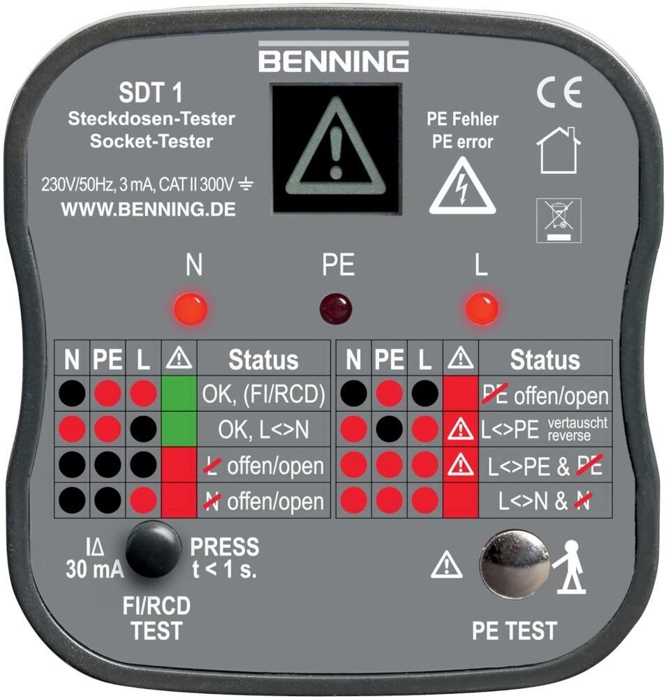 BENNING Steckdosentester SDT 1 BENNING Steckdosentester SDT 1