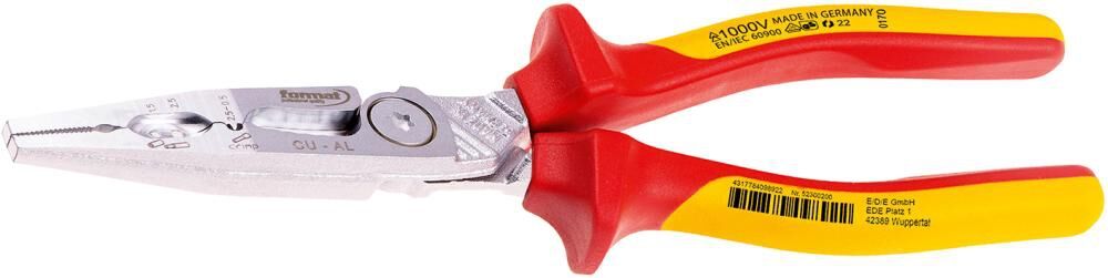 FORMAT El.Installationszange VDE 180mm 6in1 Elektro pol. mit 2-Komponentenhülle FORMAT El.Installationszange VDE 180mm 6in1 Elektro pol. mit 2-Komponentenhülle