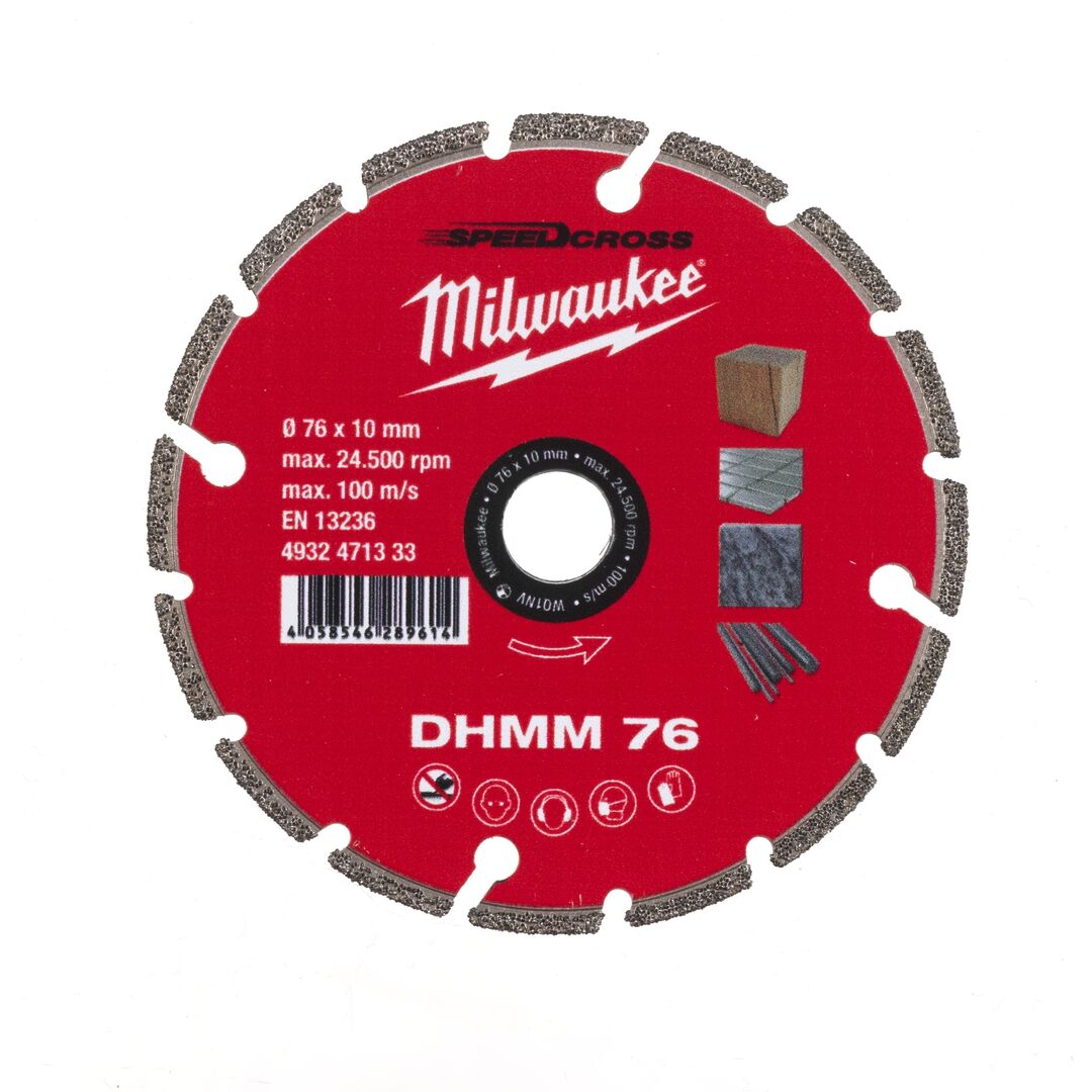 MILWAUKEE Diamanttrennscheibe DHmm 76mm für Stahl Holz Kunststoff MILWAUKEE Diamanttrennscheibe DHmm 76mm für Stahl Holz Kunststoff
