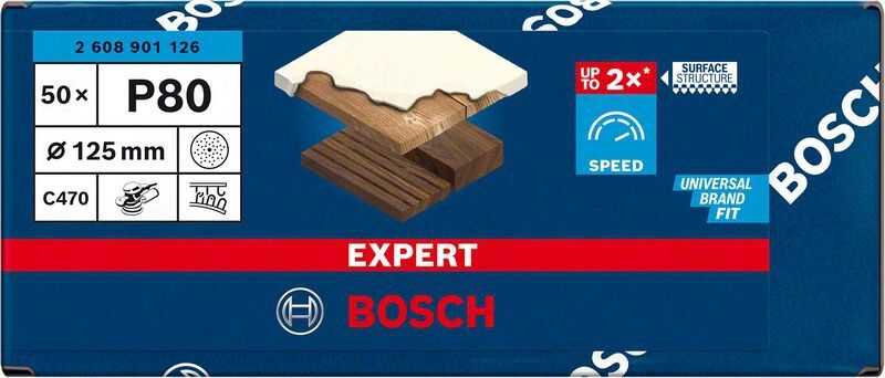 BOSCH EXPERT Schleifblätter 50er Pack C470 125mm K80