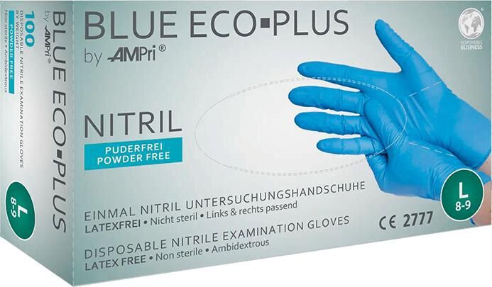 AMPRI Einweghandschuhe BLUE ECO PLUS Gr. XL AMPRI Einweghandschuhe BLUE ECO PLUS Gr. XL