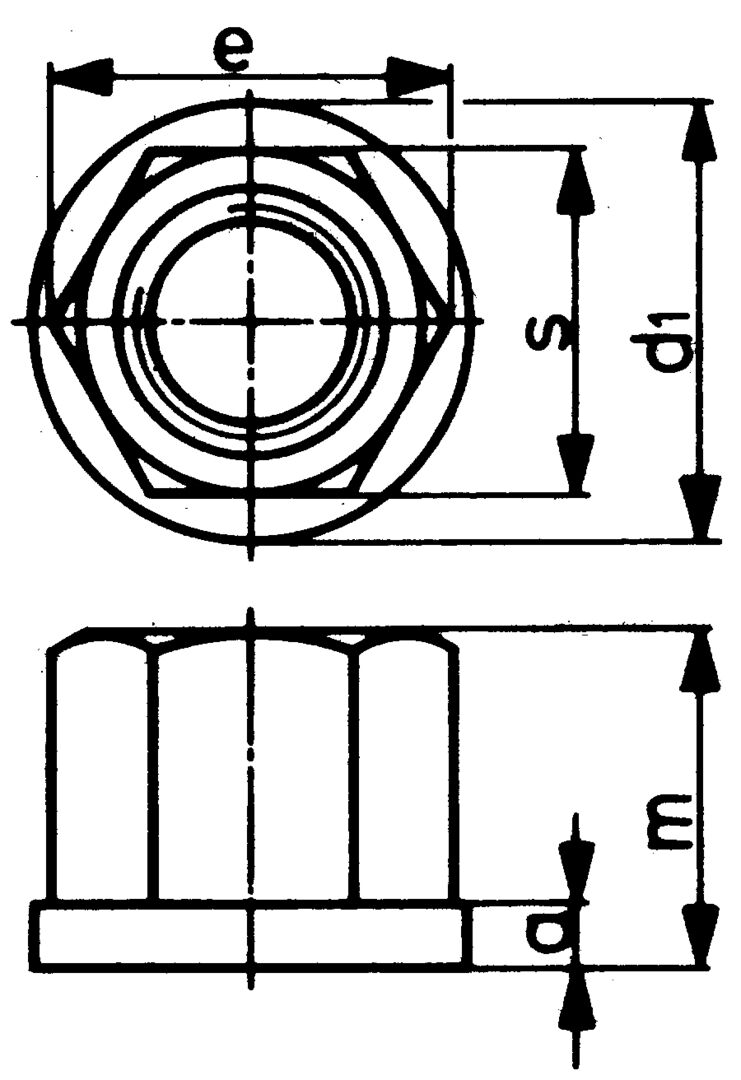 Sechskantmutter D6331 M 8 geschmiedet       AMF