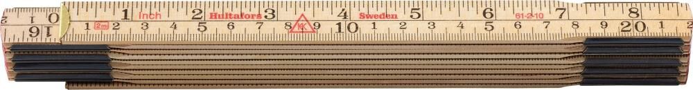 HULTAFORS Gliedermaßstab Birke 2mx17mm natur Zoll/mm-Teilung