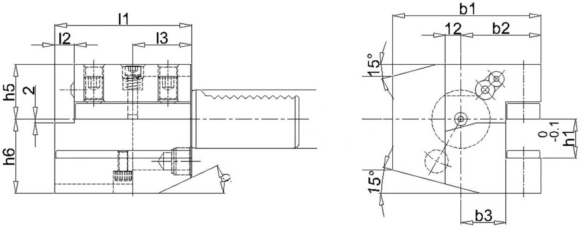 FORTIS VDI Axial Werkzeugh. Re. C1 30x20mm FORTIS VDI Axial Werkzeugh. Re. C1 30x20mm