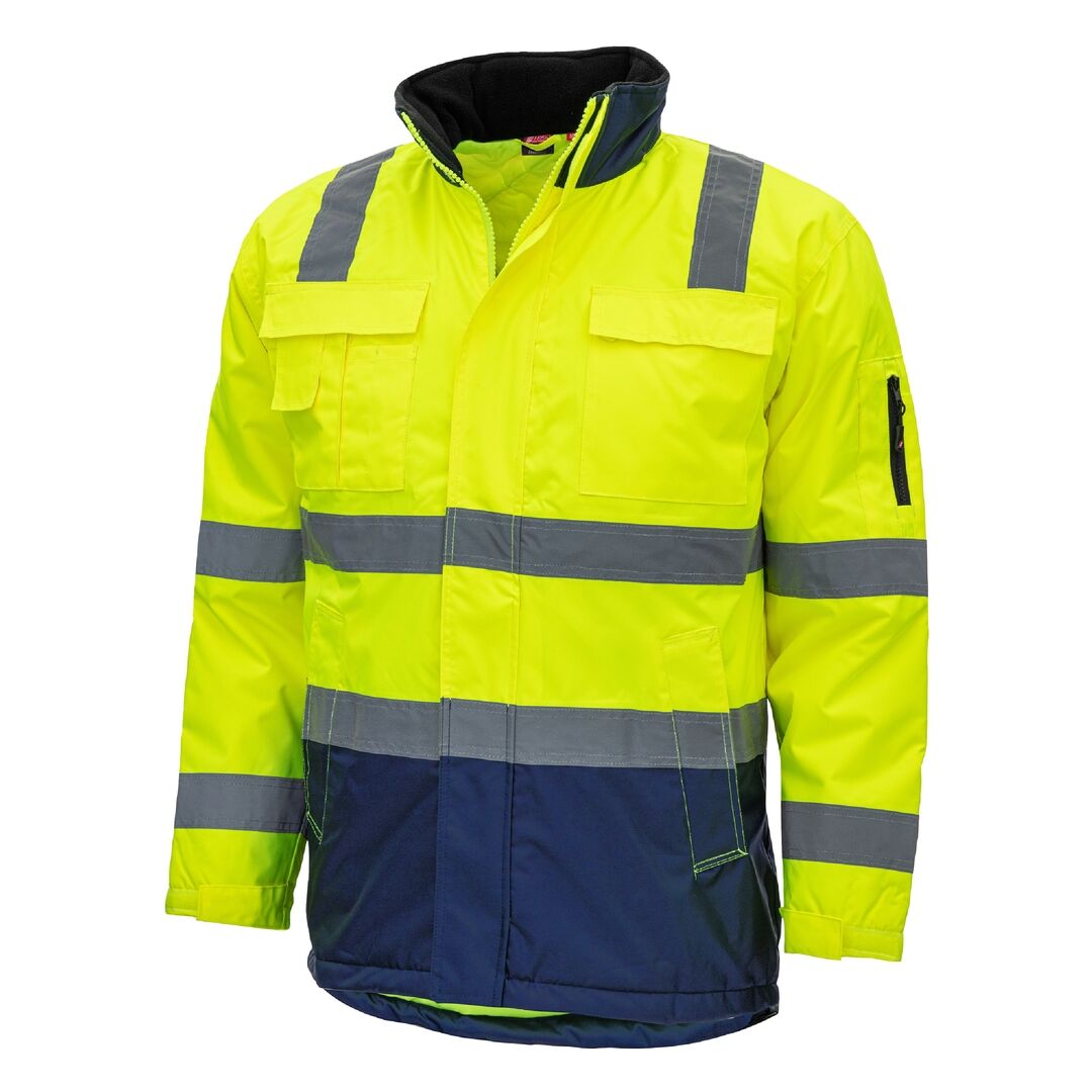 NITRAS Warnschutz-Parka MOTION TEX VIZ 7145, neongelb / marineblau, Gr. L