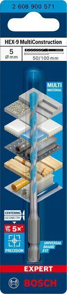 BOSCH MultiConstruction Bohrer HEX-9 EXPERT 5x50x100 mm, 6-kant