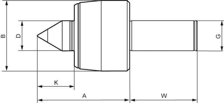 RÖHM Körnerspitze mitlaufend zylindrisch K102HZA 20mm RÖHM Körnerspitze mitlaufend zylindrisch K102HZA 20mm