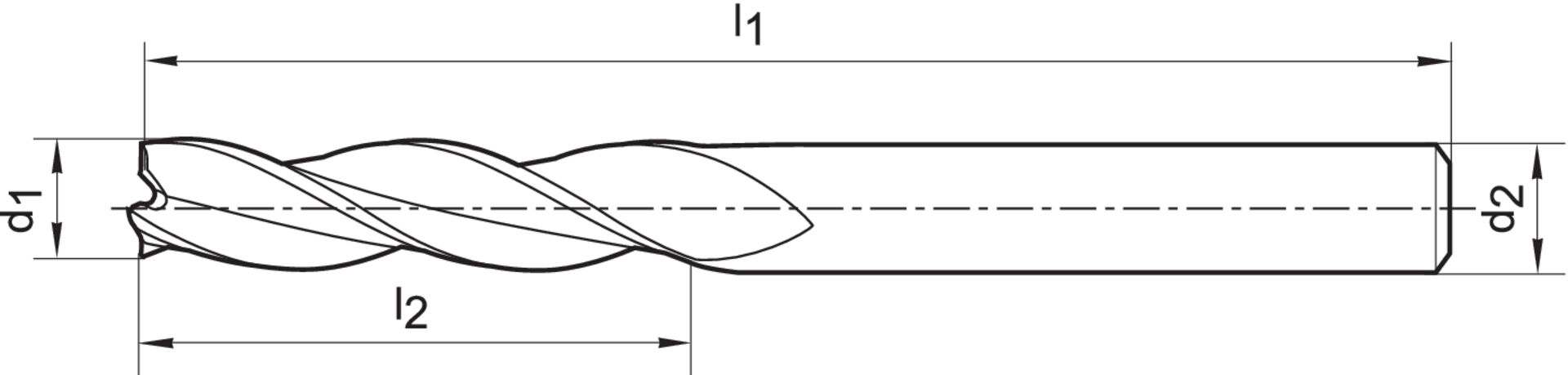 FORMAT Schaftfräser WN VHM 16,0 mm extra lang HB Z 3