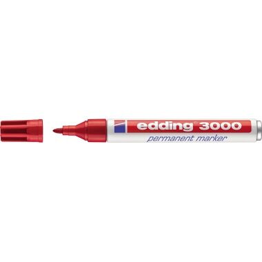 EDDING Permanentmarker 3000 Rundspitze 1,5-3mm, rot