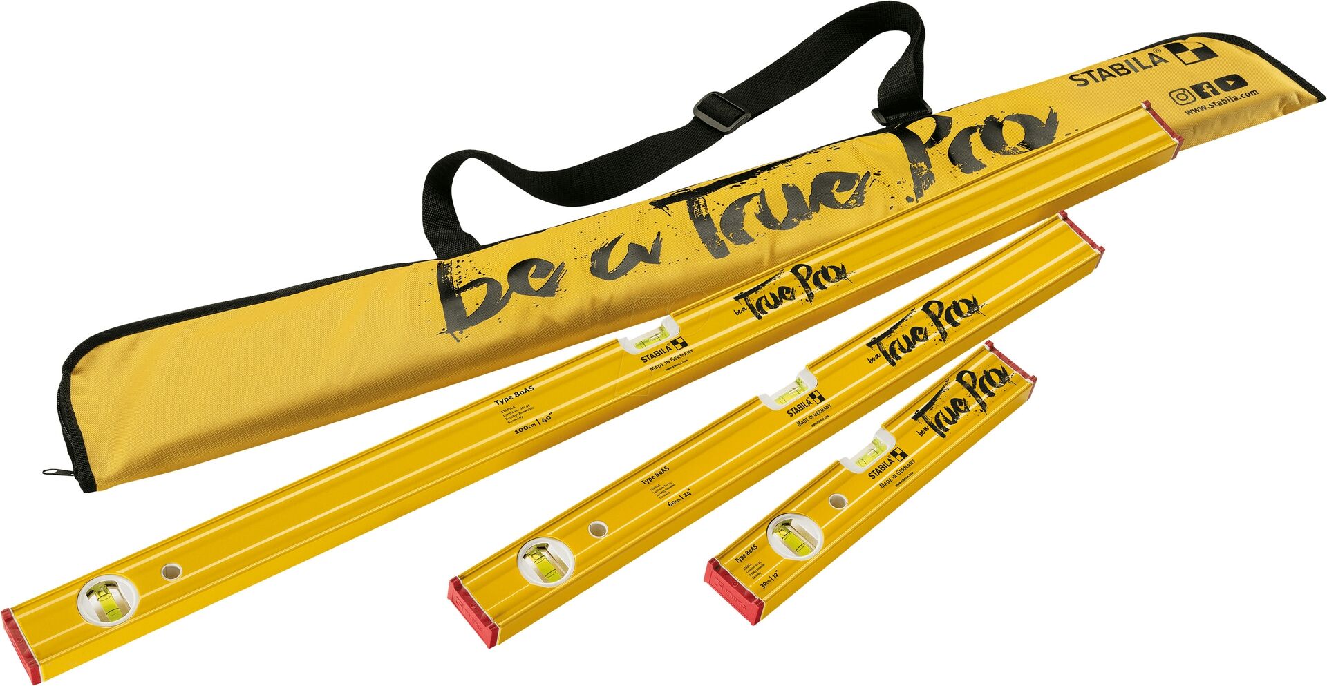 STABILA Wasserwaagen-Set 80 AS True Pro 30 60 100cm in Tasche STABILA Wasserwaagen-Set 80 AS True Pro 30 60 100cm in Tasche