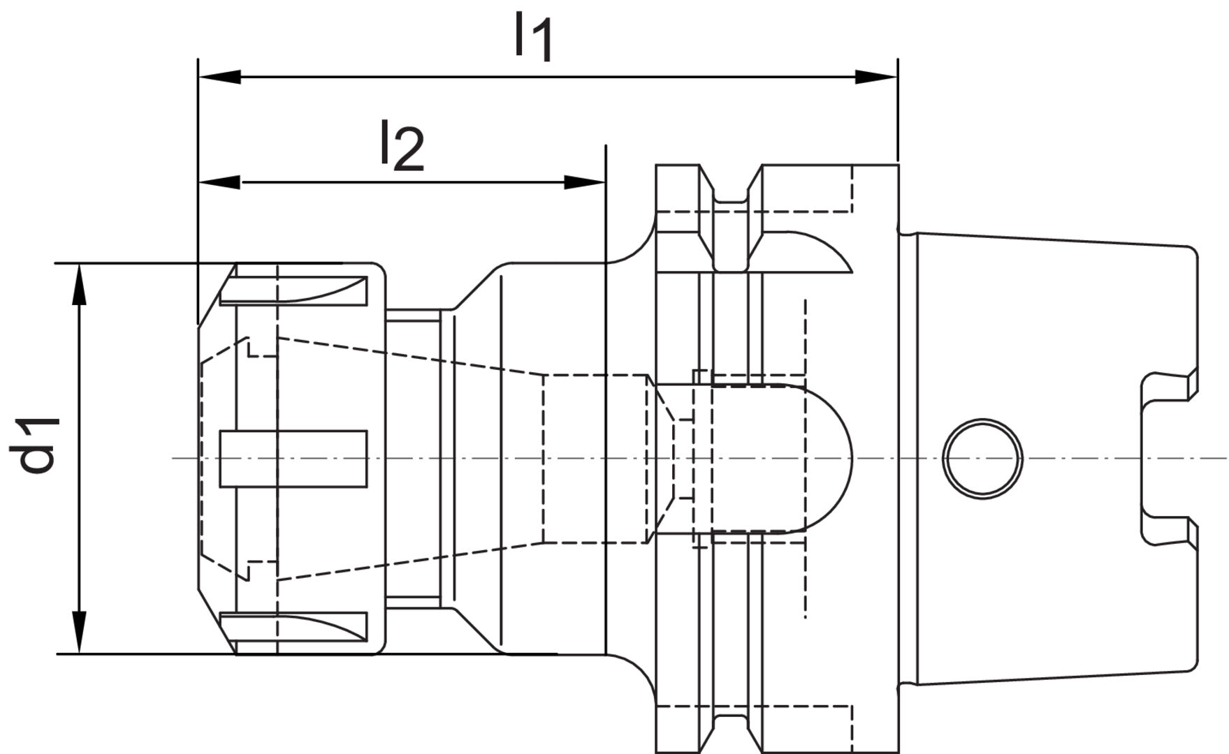 Spannzangenf. ER D69893A HSK-A100-32x100mm  Haimer