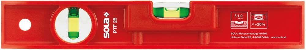 SOLA Torpedo-Wasserwaage 25cm Kunststoff SOLA Torpedo-Wasserwaage 25cm Kunststoff