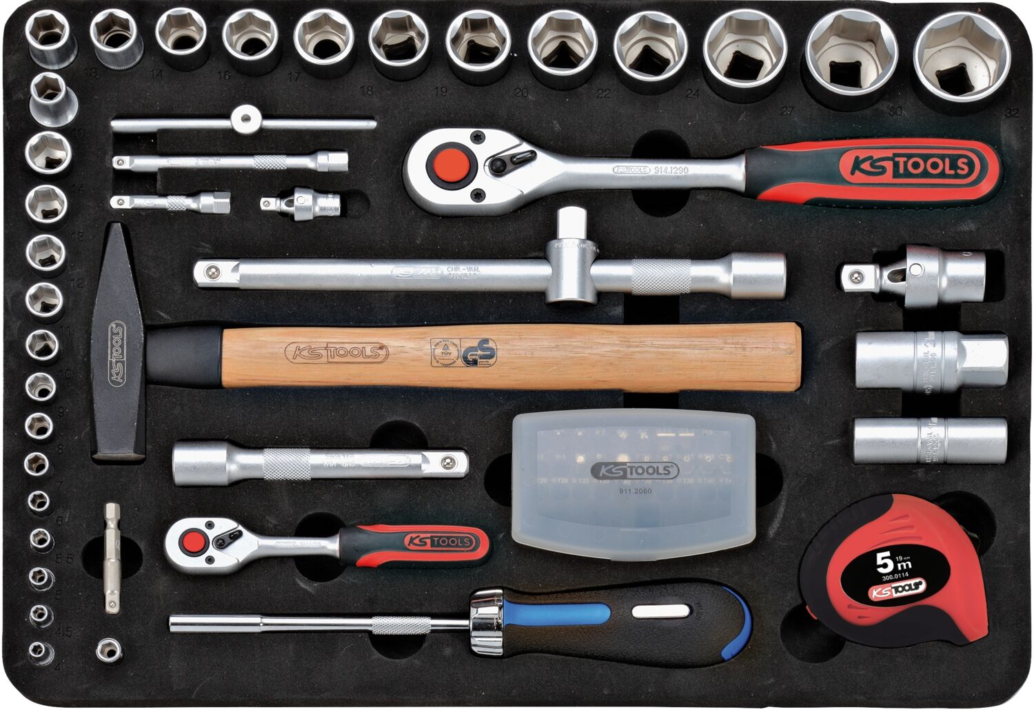 KS TOOLS Universal-Werkzeugsortiment 1/4" + 1/2", 127-teilig im Koffer