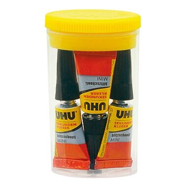 UHU Sekundenkleber blitzschnell MINIS 45415 1g 3St./Pack. UHU Sekundenkleber blitzschnell MINIS 45415 1g 3St./Pack.