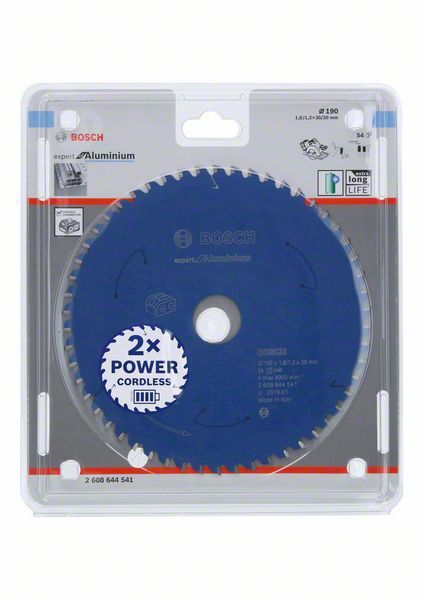 BOSCH Kreissägeblatt Expert for Aluminium 190x30x1,8/1,3mm 54 Z