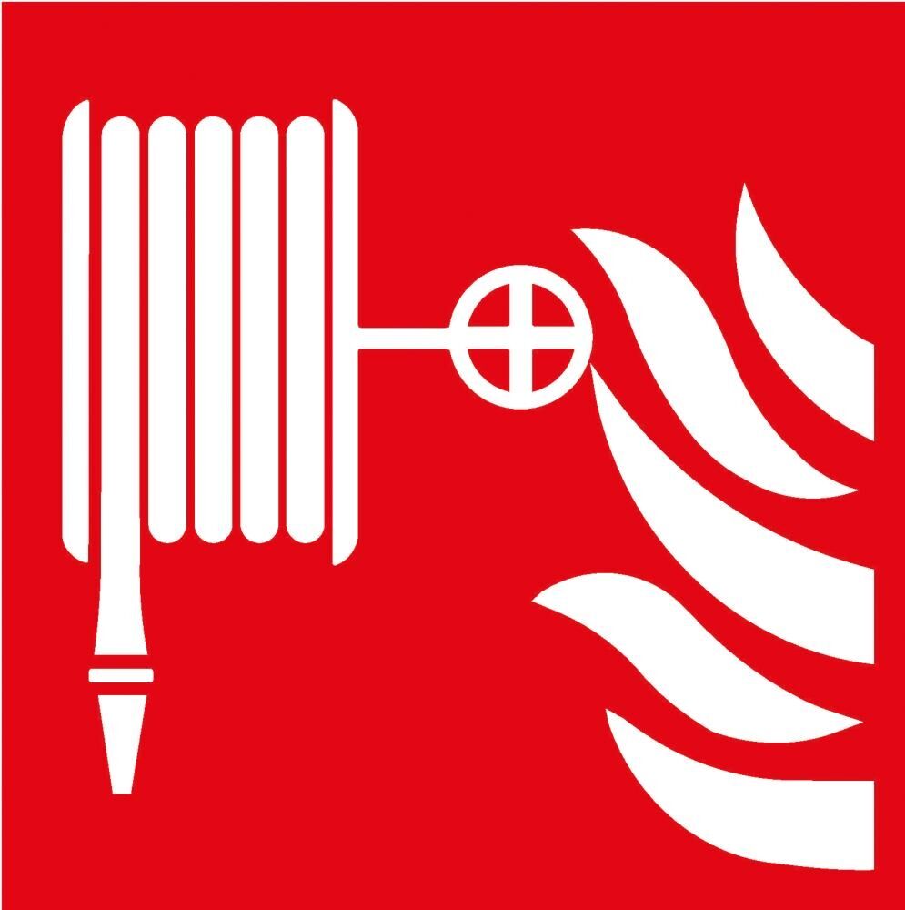 Brandschutzschild Folie 150x150 mm Löschschlauch Brandschutzschild Folie 150x150 mm Löschschlauch