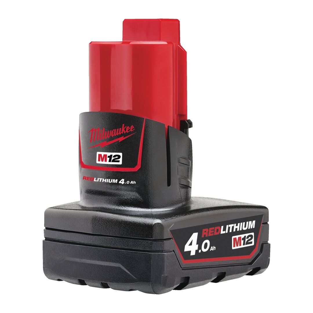 MILWAUKEE Akku M12 B4 12 V/4Ah Li-Ion Red MILWAUKEE Akku M12 B4 12 V/4Ah Li-Ion Red