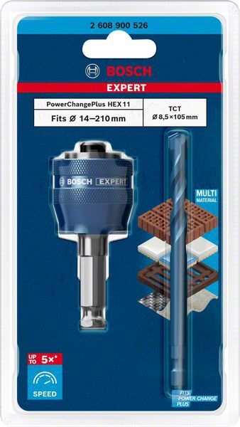 BOSCH PowerChange Plus Adapter Hex 11 mm, Bohrer 8,5x105