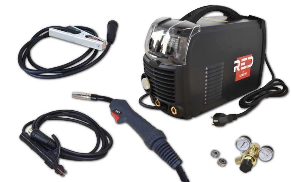 RED by Lorch MIG/MAG Schweissgerät MIG 210 Syn m. Brenner, Massekabel, Druckminderer