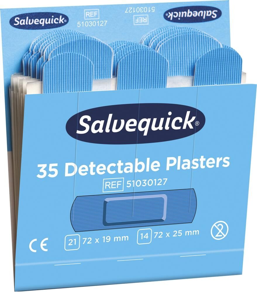SALVEQUICK Nachfüllpack 6x35 Pflaster detektierbar