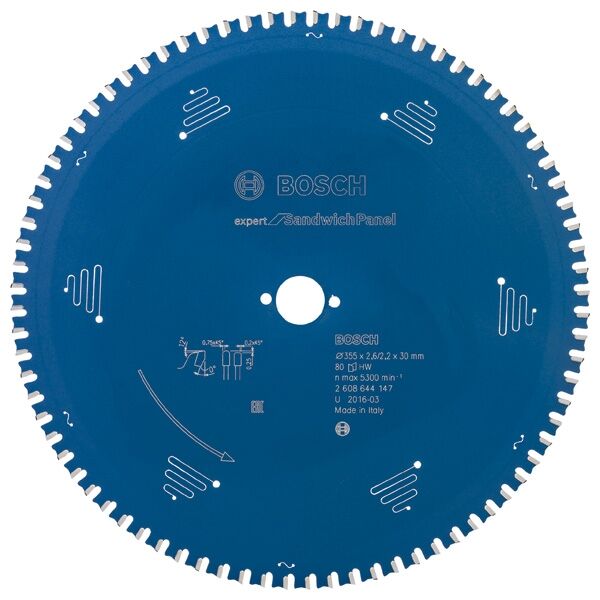 BOSCH Kreissägeblatt HW Expert S. Panel 355x30x2,6 80T