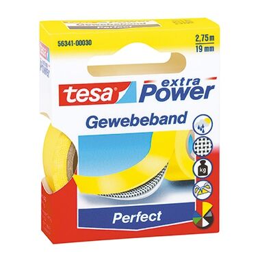 TESA Gewebeband Extra Power Perfect 56341-00030 19mmx2,75m gelb TESA Gewebeband Extra Power Perfect 56341-00030 19mmx2,75m gelb