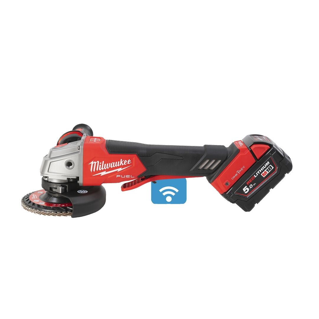 MILWAUKEE Akku-Winkelschleifer M18ONEFSAG125XPDB-502X, 2x5Ah, Ladeg Box MILWAUKEE Akku-Winkelschleifer M18ONEFSAG125XPDB-502X, 2x5Ah, Ladeg Box