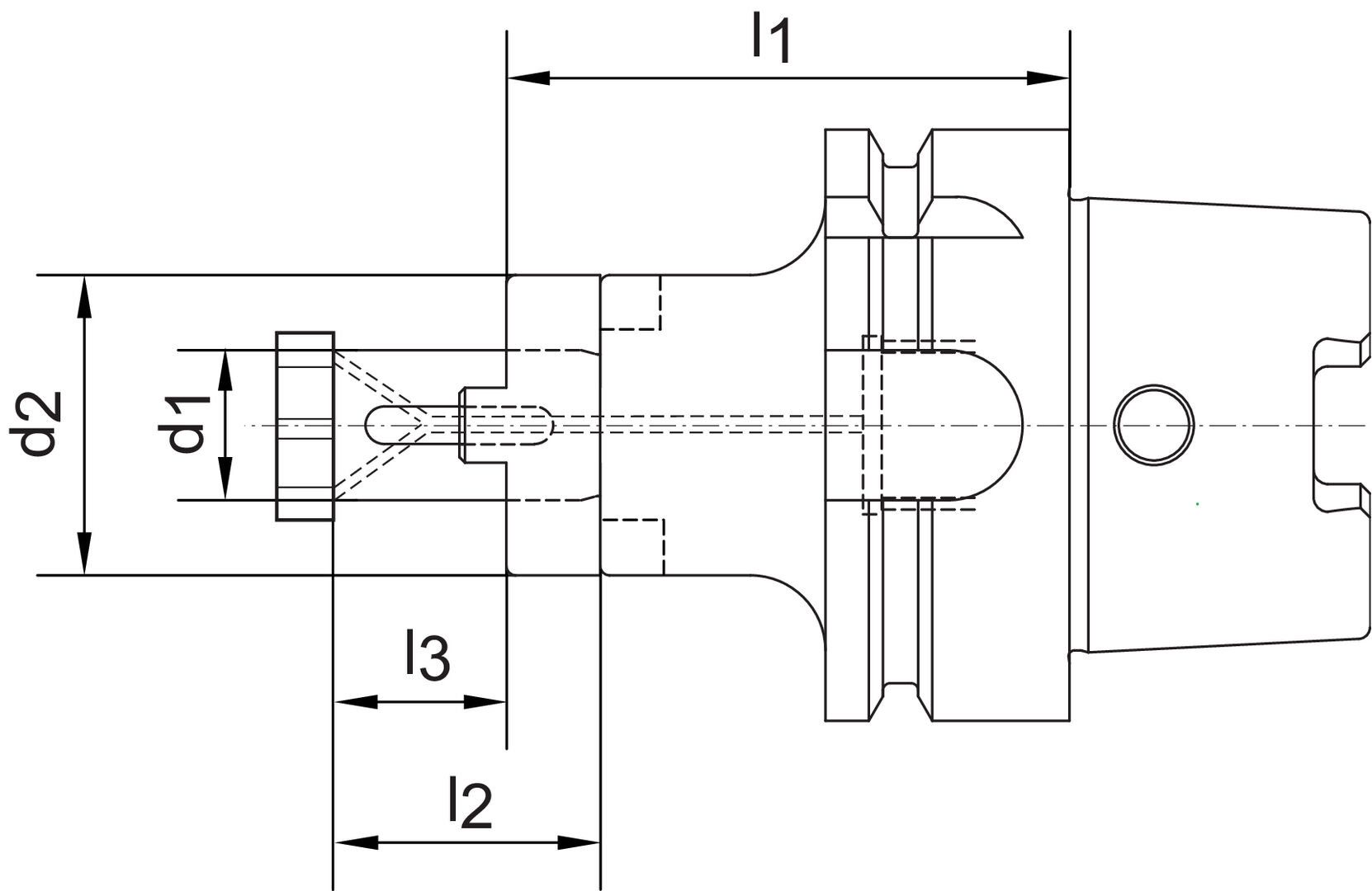 Kombi-Aufst.Dorn D69893A HSK-A 63-16x160mm  Haimer