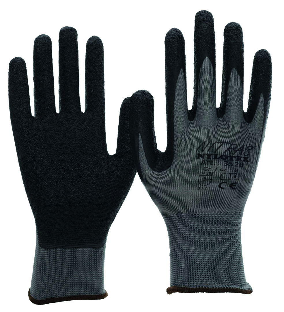 NITRAS Montage-Handschuh Nylotex Gr. 10 Latex grau/schwarz 3520 NITRAS Montage-Handschuh Nylotex Gr. 10 Latex grau/schwarz 3520