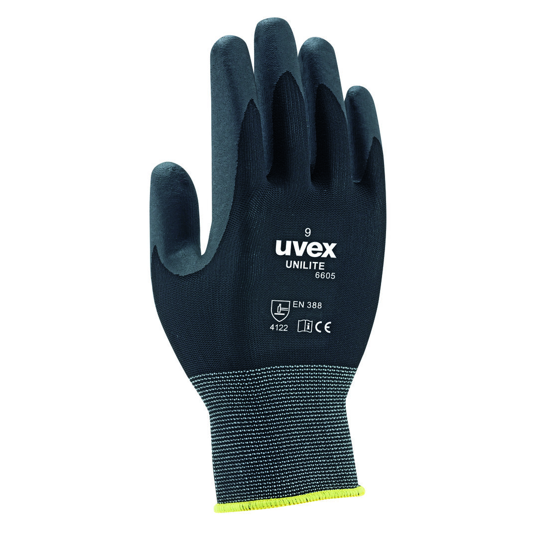 UVEX Montage-Handschuh unilite 6605 Gr. 11 Nitrilschaum schwarz, 6057.3