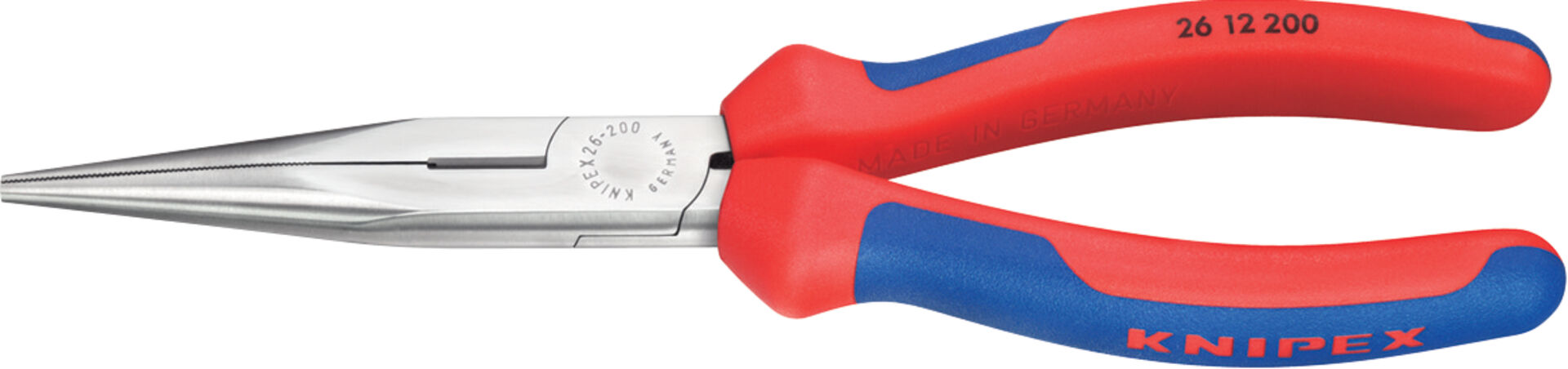 KNIPEX 26 12 200 Flachrundzange Schneide Mehrk. schwarz atra. 200 mm