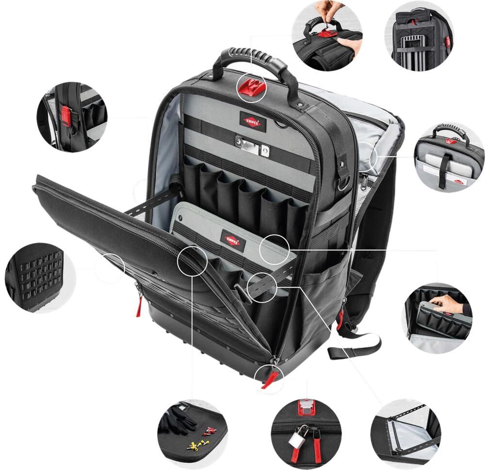 Knipex Werkzeugrucksack Modul X18 Elektro 23-tltg Knipex Werkzeugrucksack Modul X18 Elektro 23-tltg