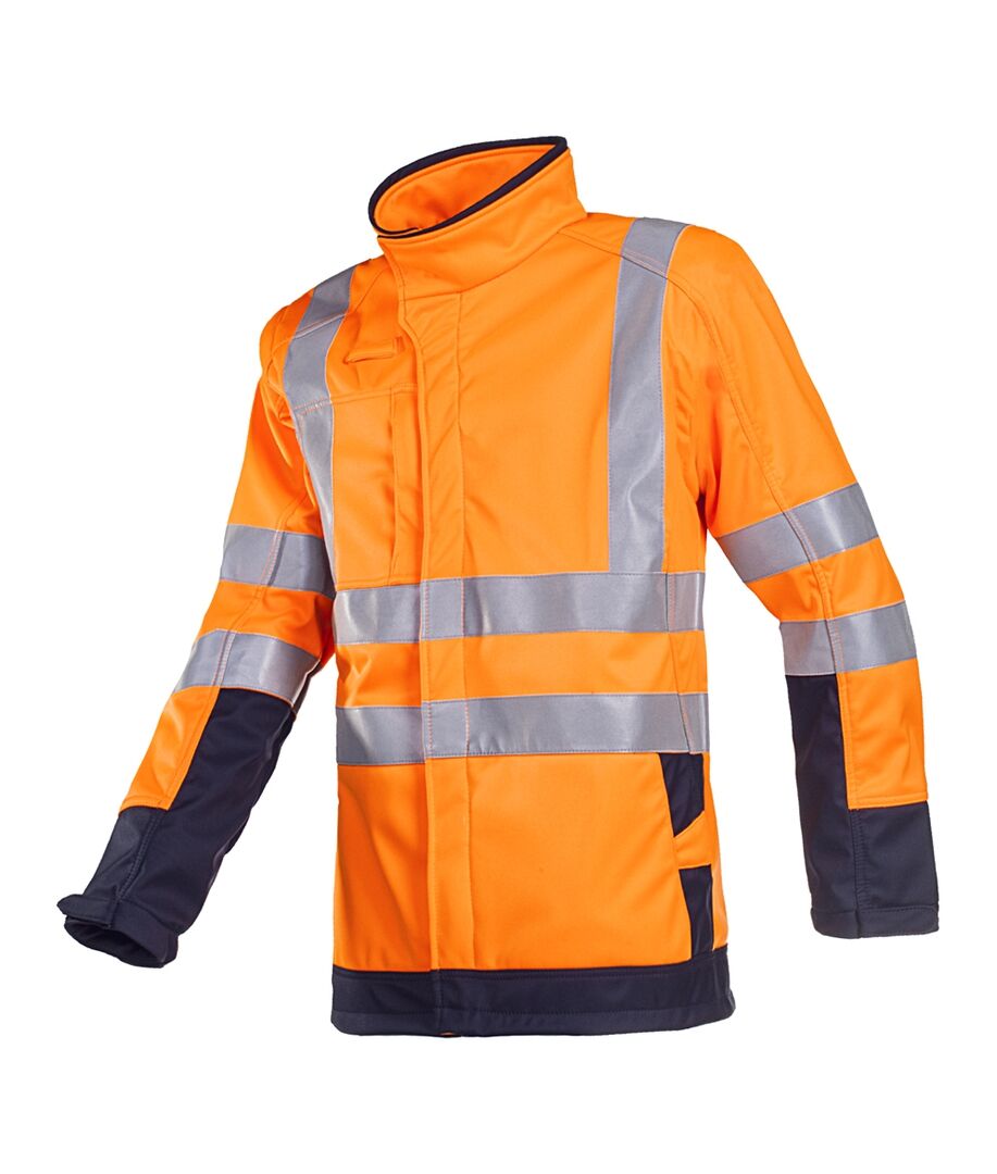 SIOEN Warnschutz-Softshelljacke PLAYFORD Multinorm Leuchtorange/Marine Gr. L