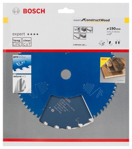 BOSCH Kreissägeblatt HW Constr 190x30x2,0 24T BOSCH Kreissägeblatt HW Constr 190x30x2,0 24T