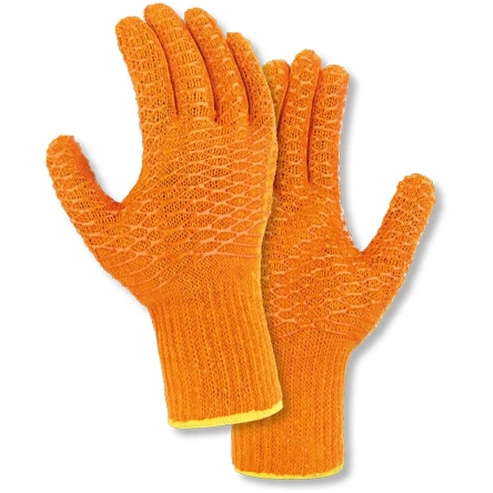 TEXXOR Strick-Handschuh Criss Cross Gr. 10 Grobstrick orange PVC-Gitter