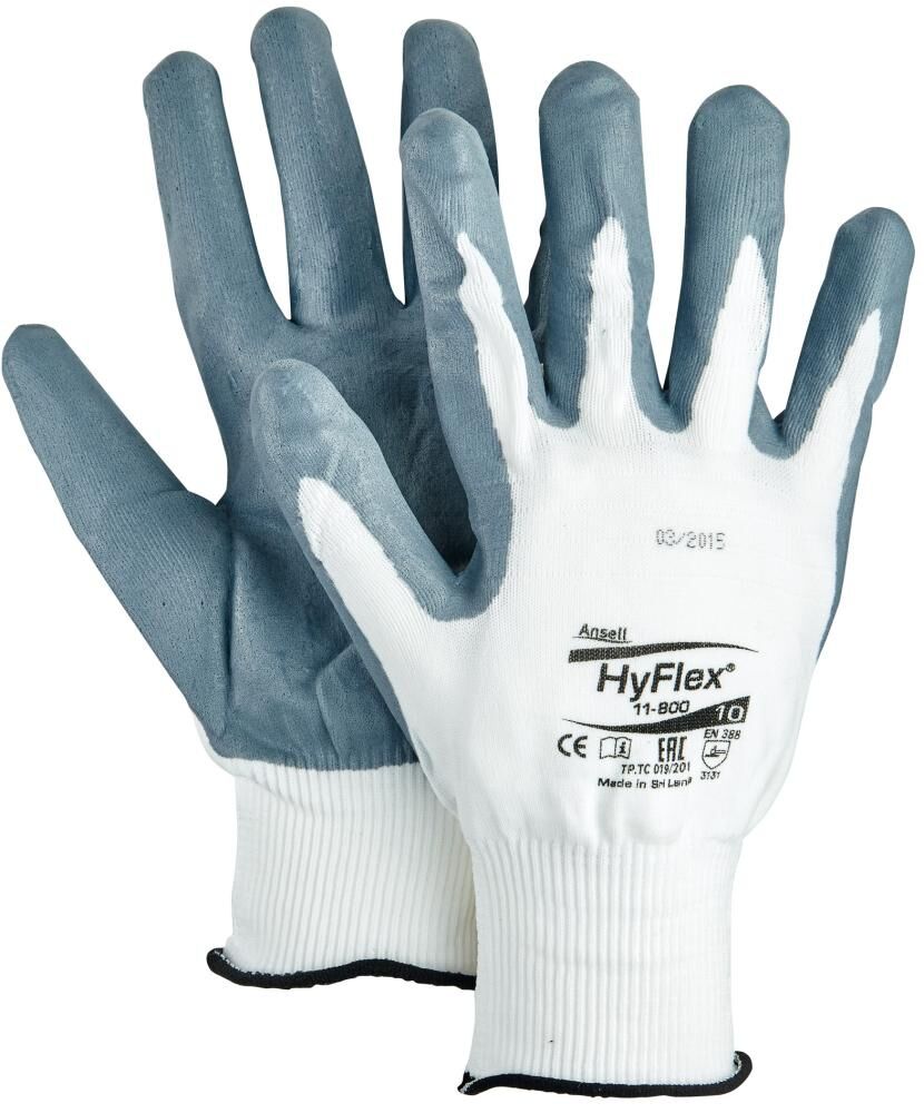 ANSELL Mehrzweck-Handschuh HyFlex 11-800 Gr. 10 weiß/grau ANSELL Mehrzweck-Handschuh HyFlex 11-800 Gr. 10 weiß/grau