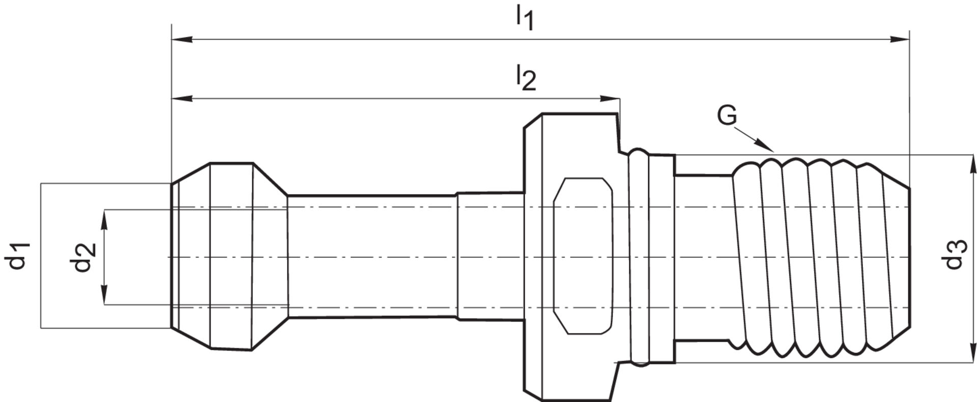 FORMAT Anzugsbolzen JISB6339 BT40 45 Grad Innenkühlung