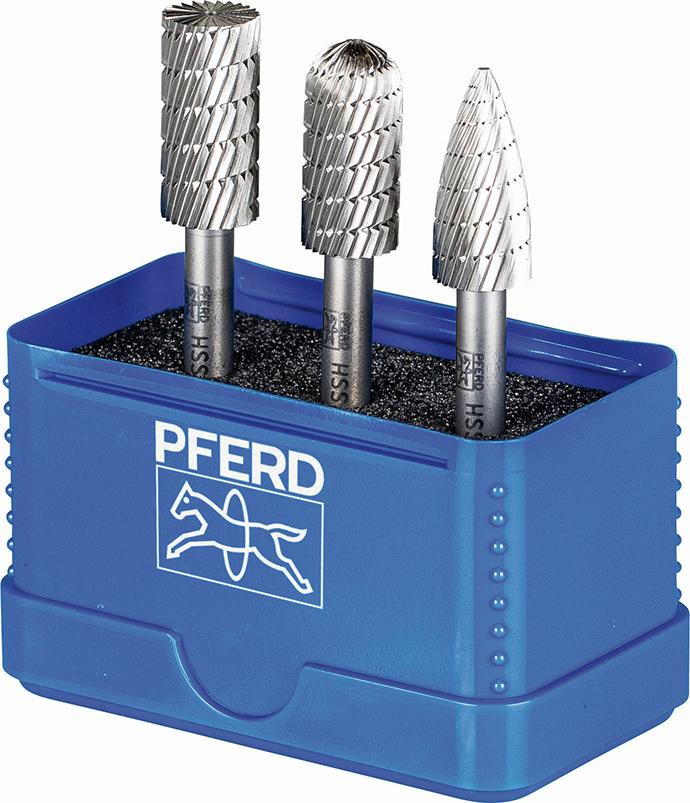 PFERD Frässtift-Set HSS 12mm 3-teilig A ST-C-K Ø12mm Zahnung Z3