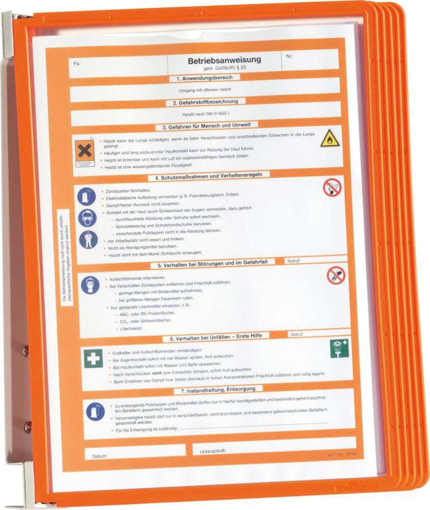 Sichttafelsystem orange, VE: 1 SET Sichttafelsystem orange, VE: 1 SET